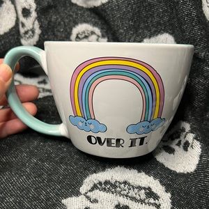 Wide Width Funny Sarcastic Over It Large Rainbow Sunshine Mug